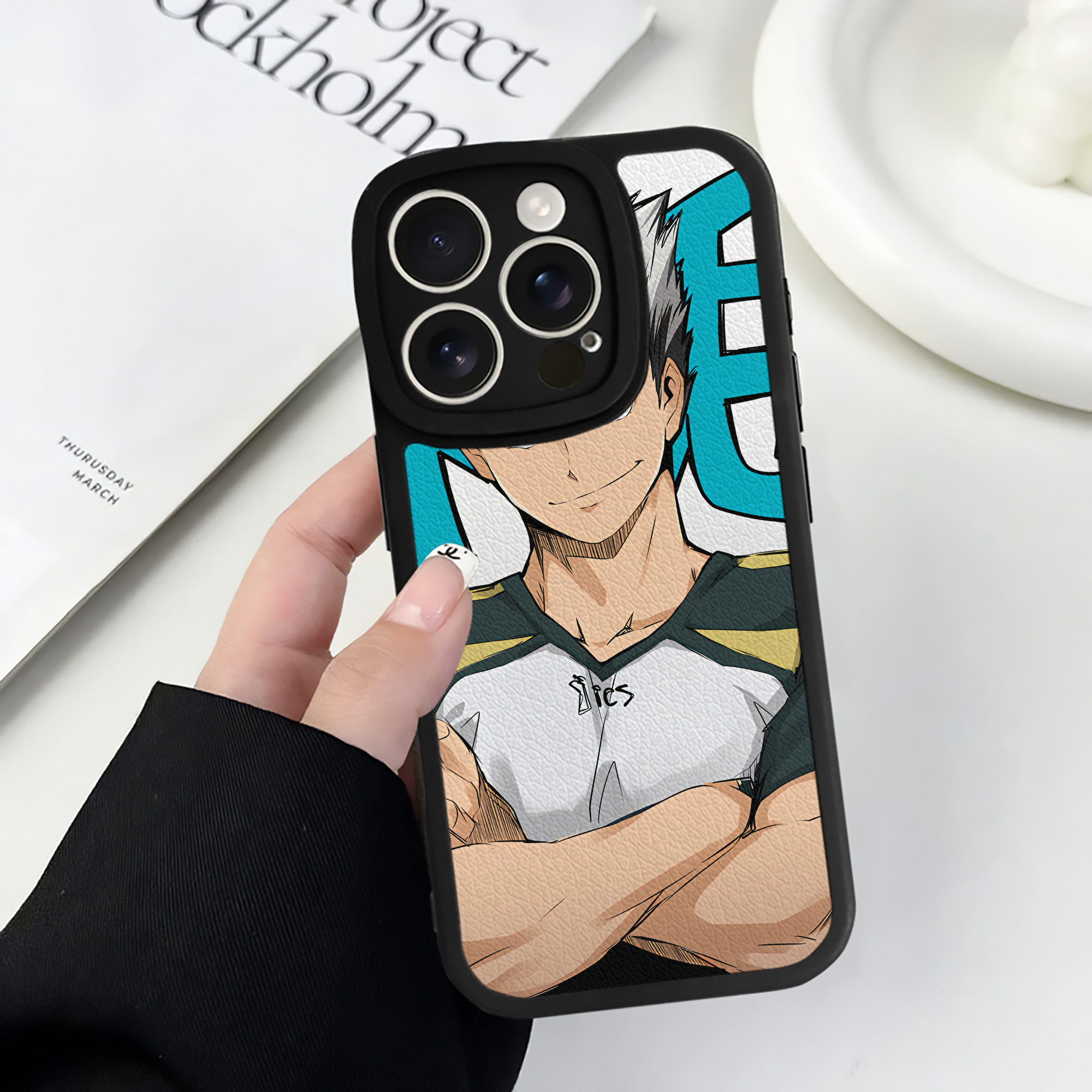 （画像用） ハイキュー!! Haikyu!! 【iPhone 16シリーズ対応】シリコンスマホケース（レザー調） 材質：シリコン